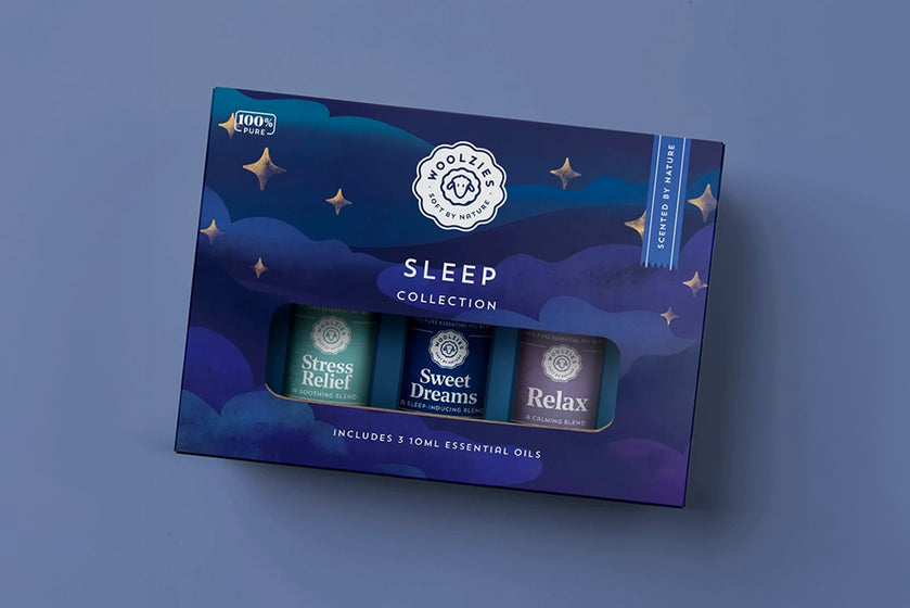 deep sleep oils packaging flatlay