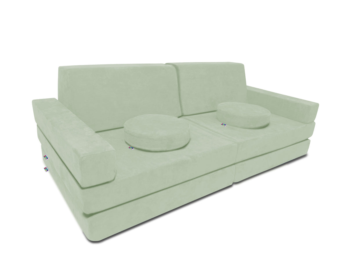 10 Piece Soft Modular Microsuede Foam Kids Play Couch Nest Bedding