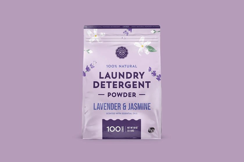 100% natural laundry detergent powder: lavender & jasmine scented with essential oils. 100 loads.