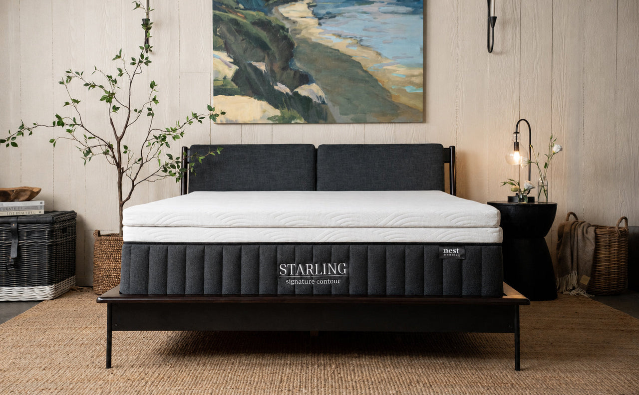 bedroom scene, Cooling Topper on the Starling signature contour mattress