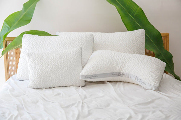 White pillows on mattress