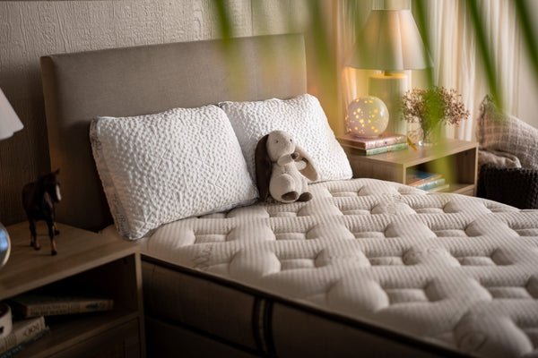 A lark natural kids bed organic cotton tufted cover