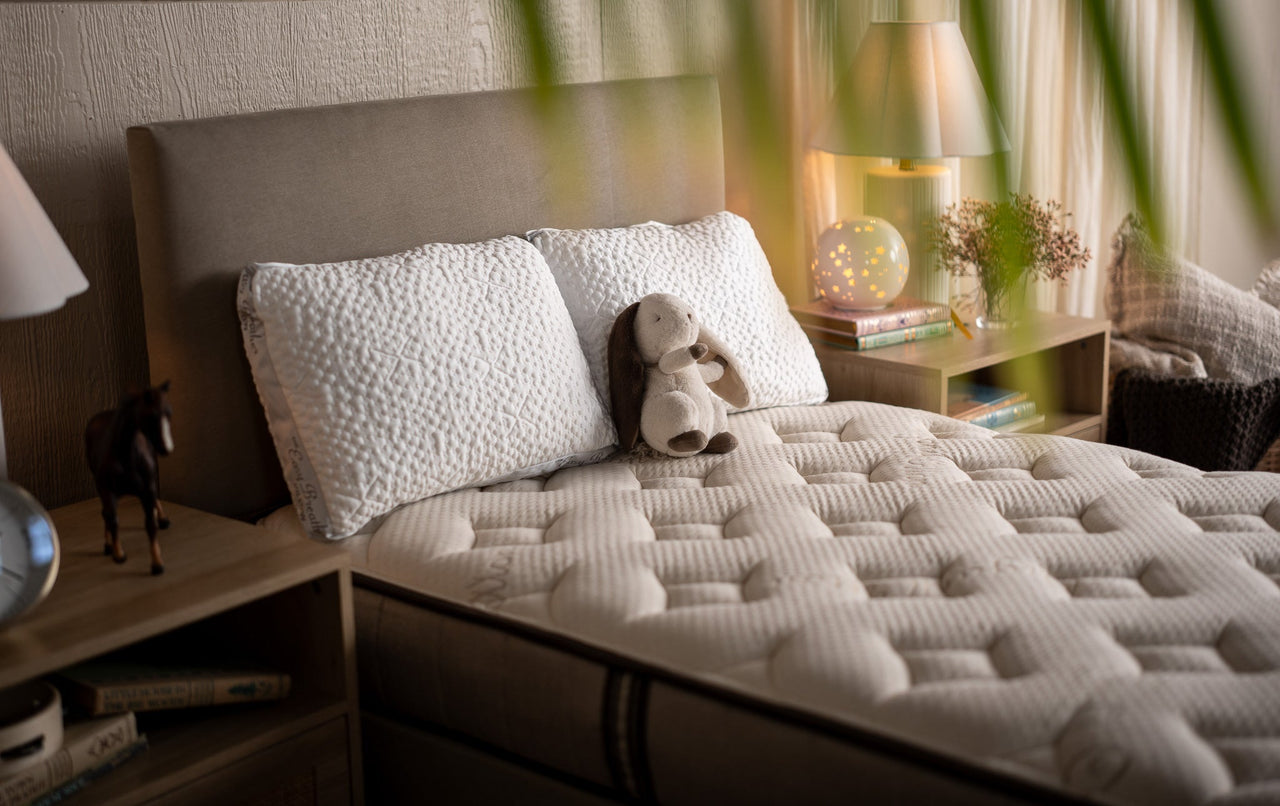 A lark natural kids bed organic cotton tufted cover