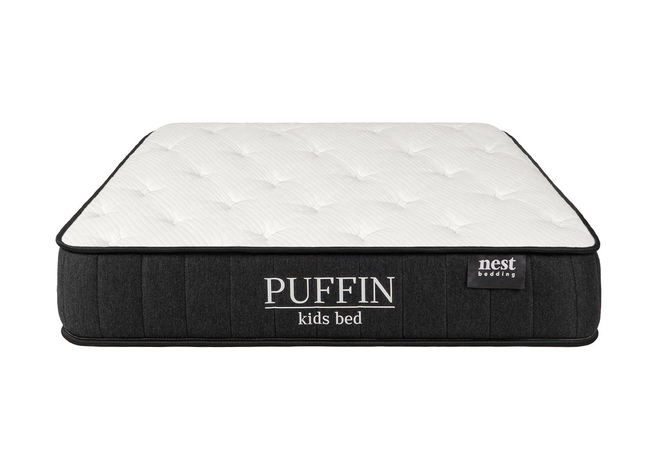 the puffin kids bed mattress on a white background