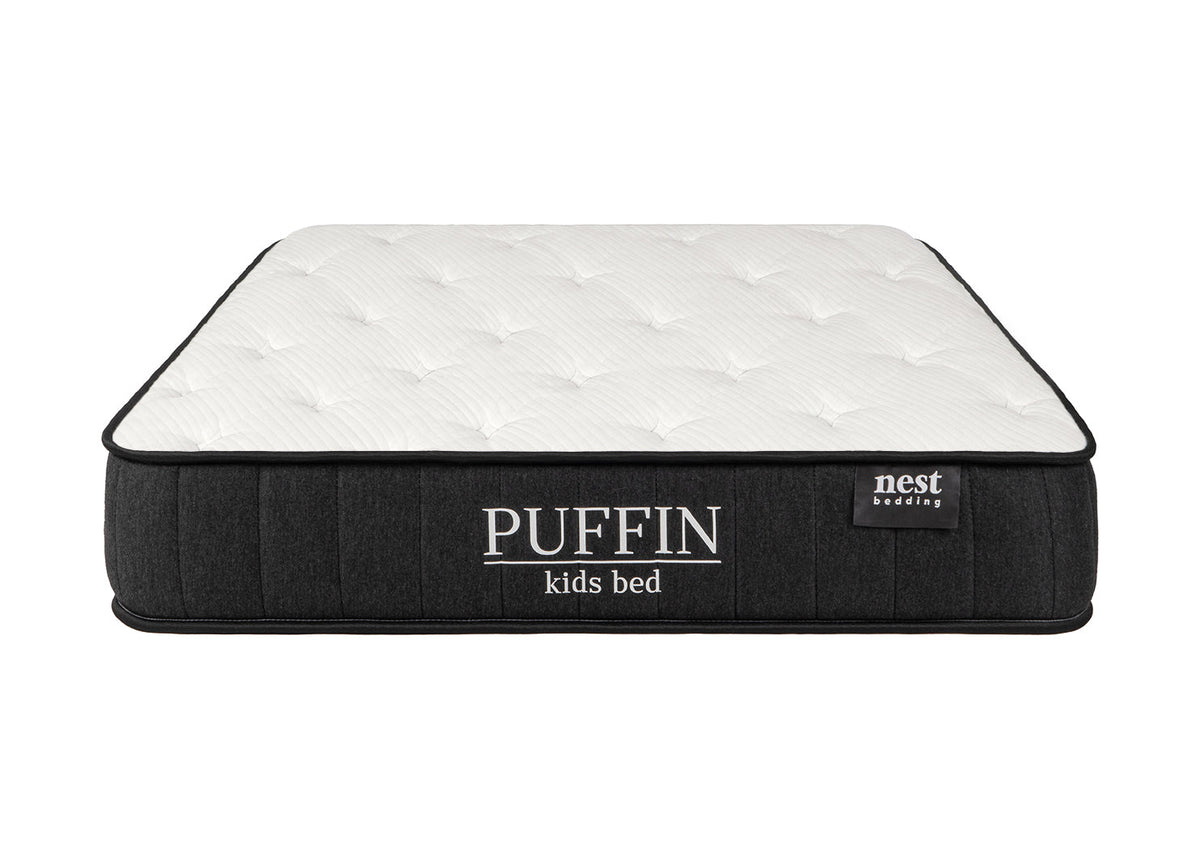 the puffin kids bed mattress on a white background