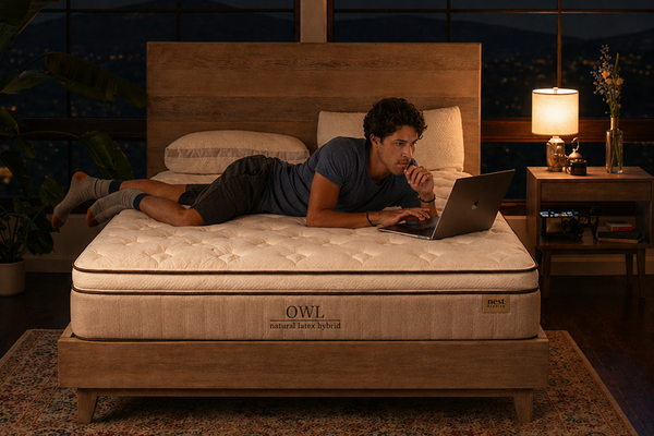man trying to figure out how to make his bedroom darker