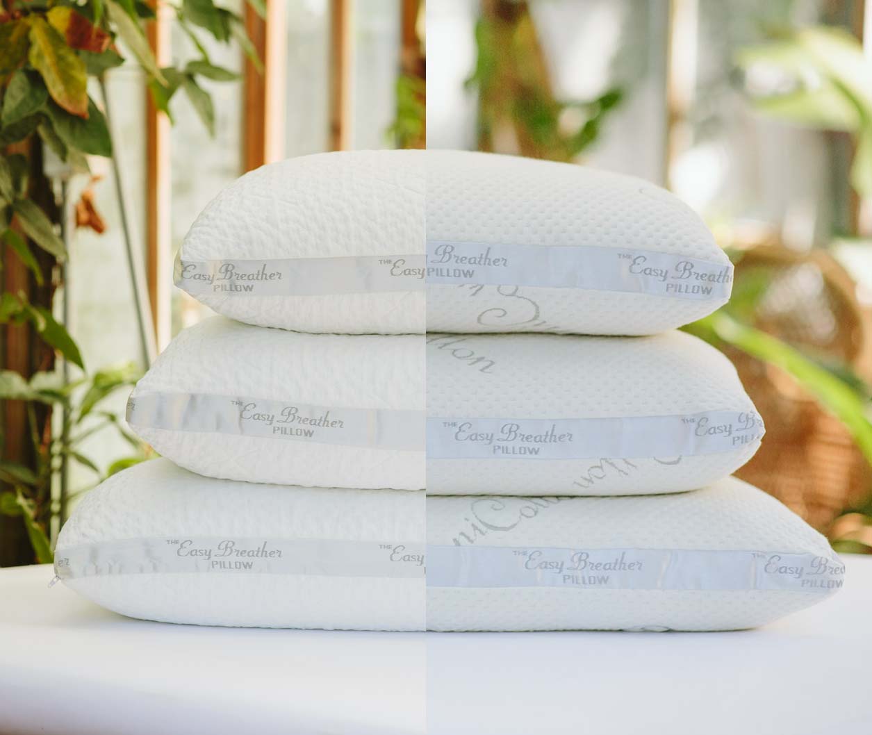 stack of easy breather pillows