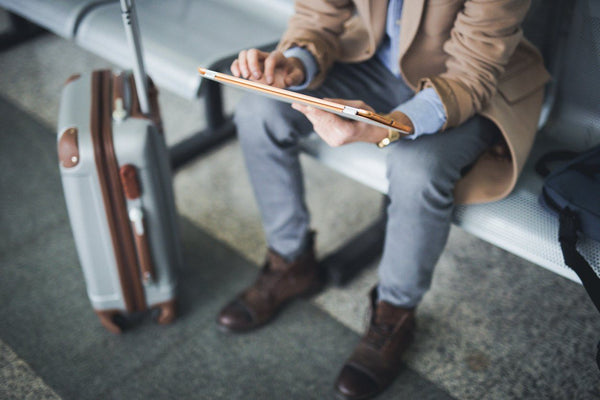 Businessman waiting for business travel at airport