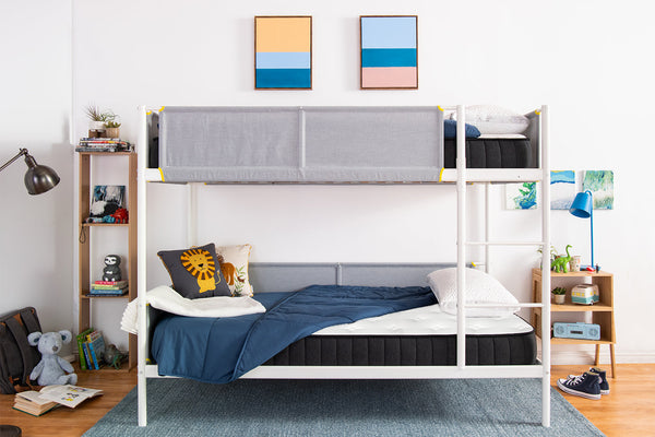 puffin mattresses on a bunk bed inside a kids bedroom