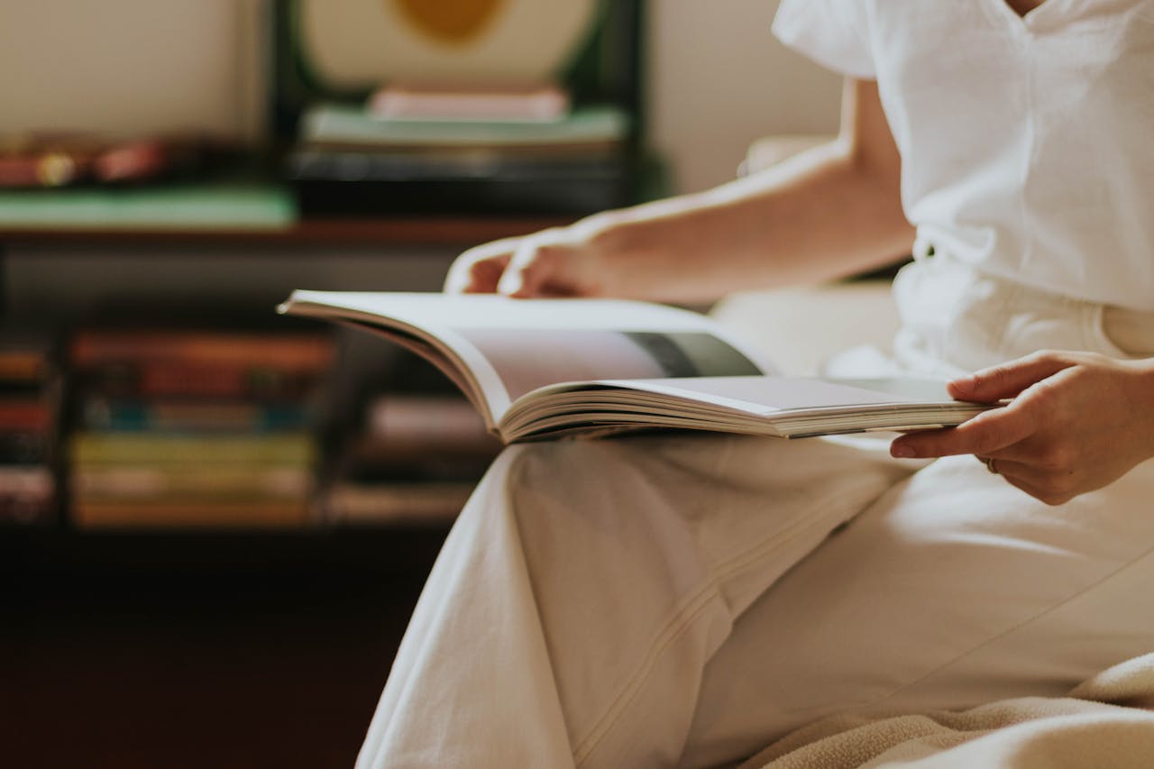 Woman reading a book