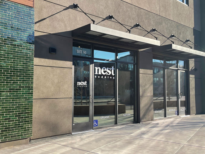 The front of the nest bedding chico showroom