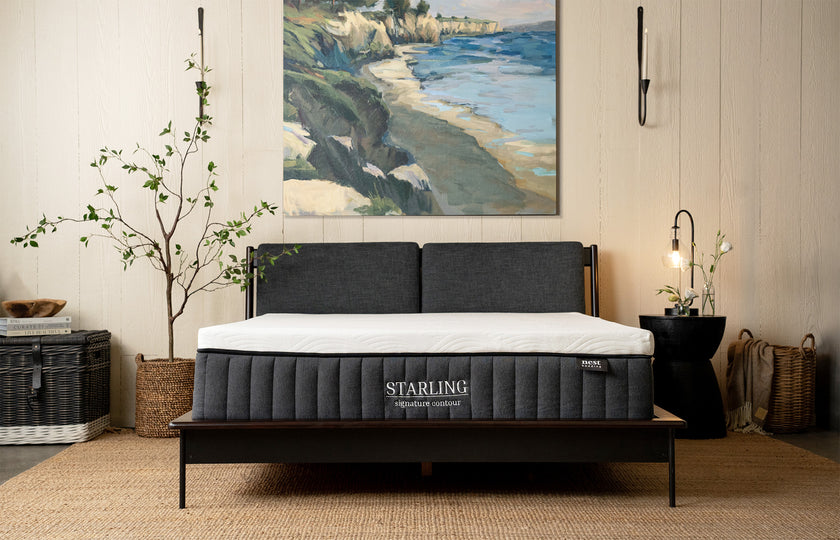 the starling signature contour mattress in a luxury bedroom