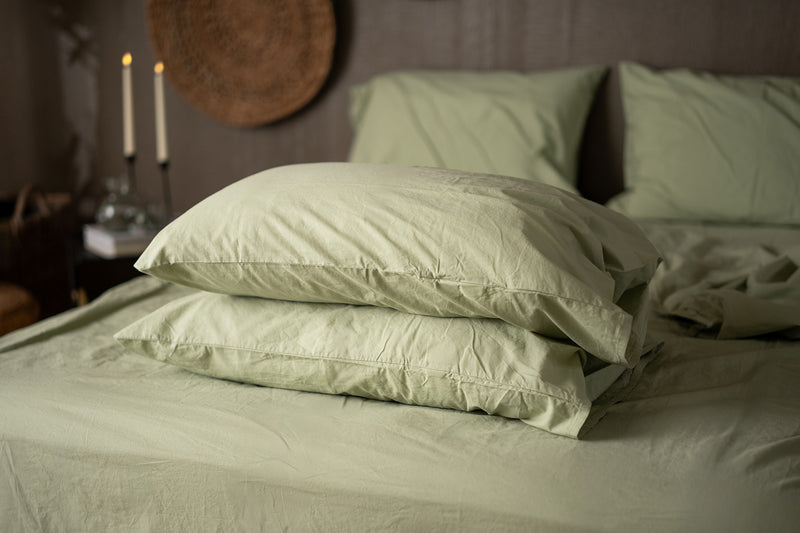 Crinkle Percale Organic Cotton Pillowcase Set - Thumbnail 4