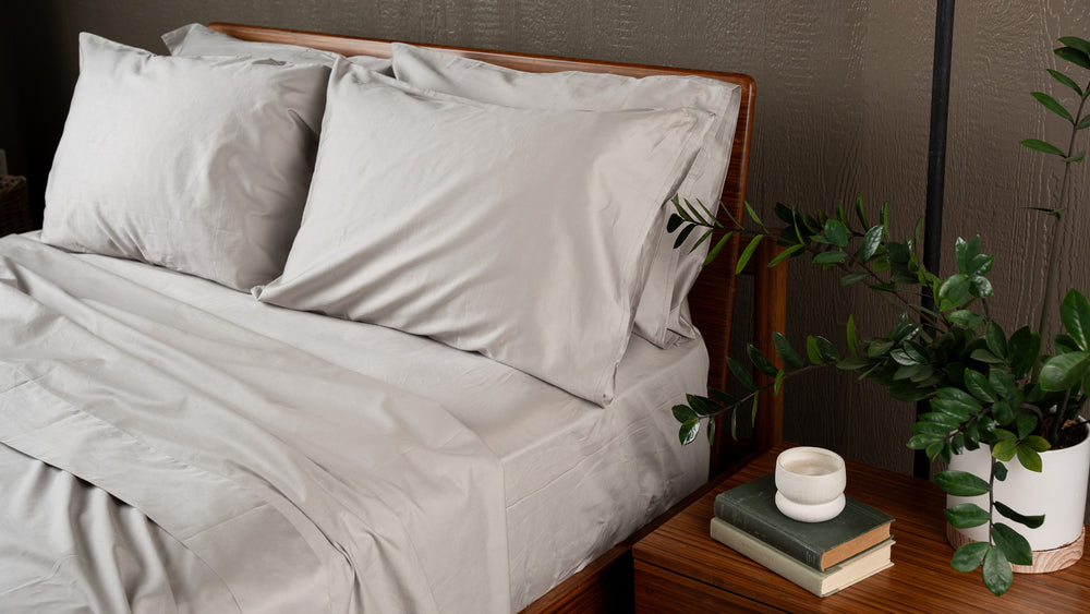 Pewter Sateen Organic Cotton Luxury Sheet Sets