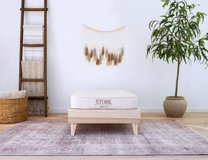 Stork Certified Organic Crib Mattress in a child's bedroom
