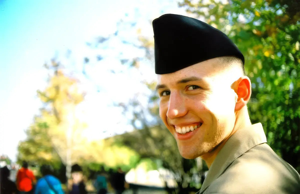 Christian Alexander in a U.S. Navy uniform in 2010